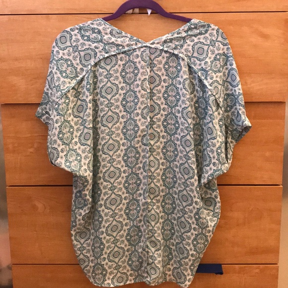 Patterned turquoise blouse - Picture 2 of 2